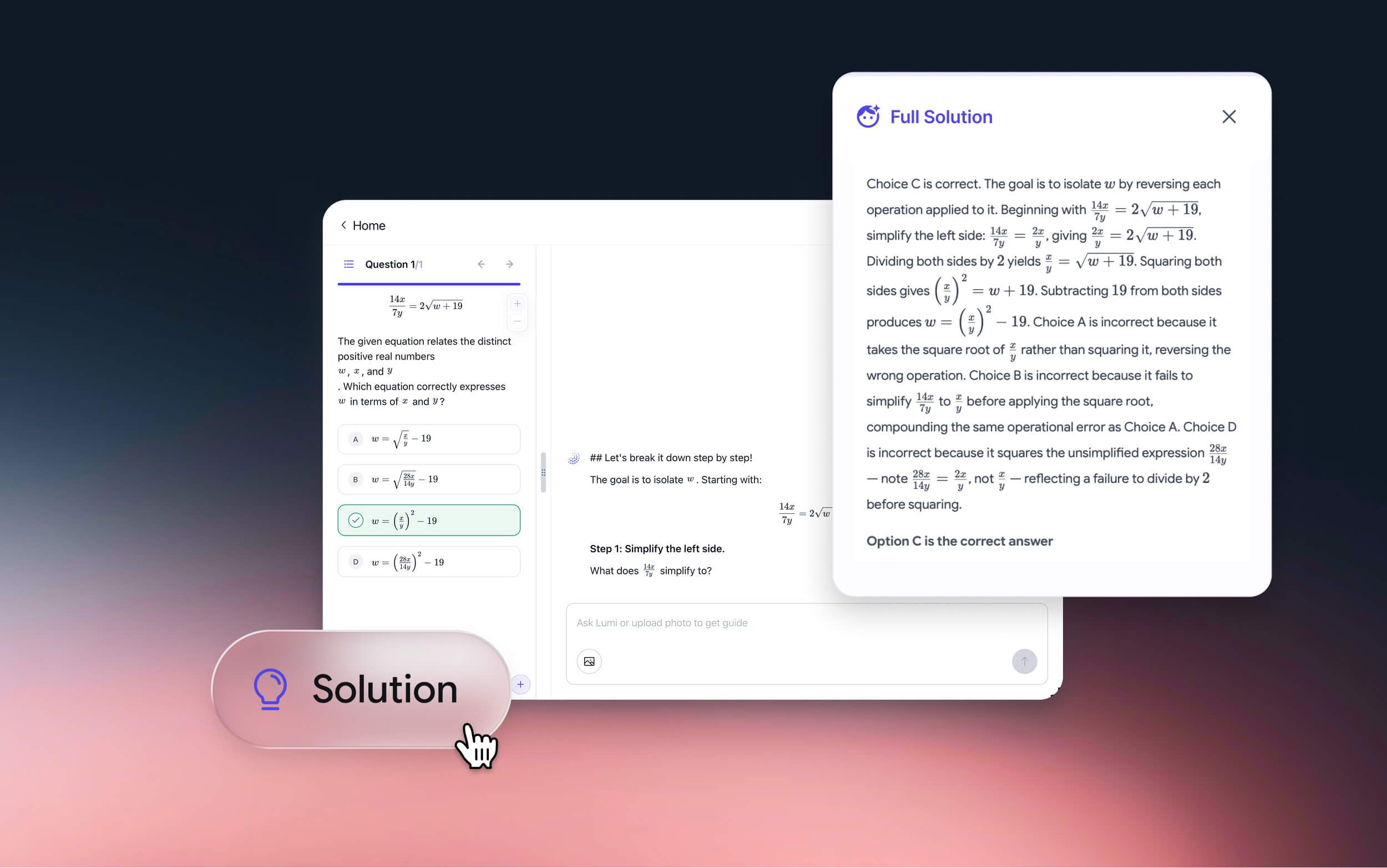 Learn from expert SAT Math solutions